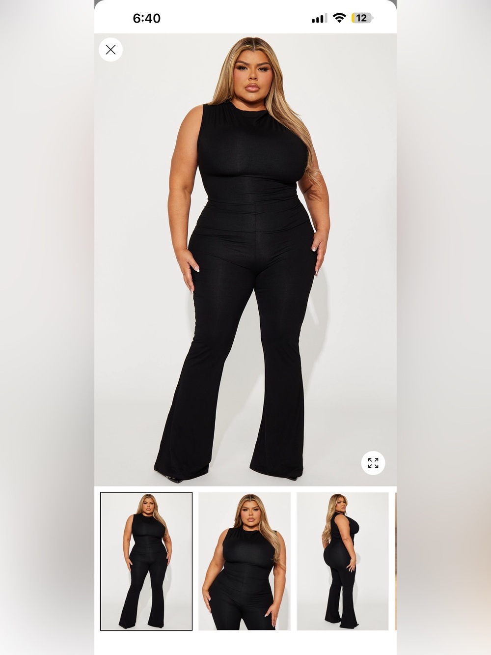 Fashion Nova Sleeveless Black Flare Jumpsuit